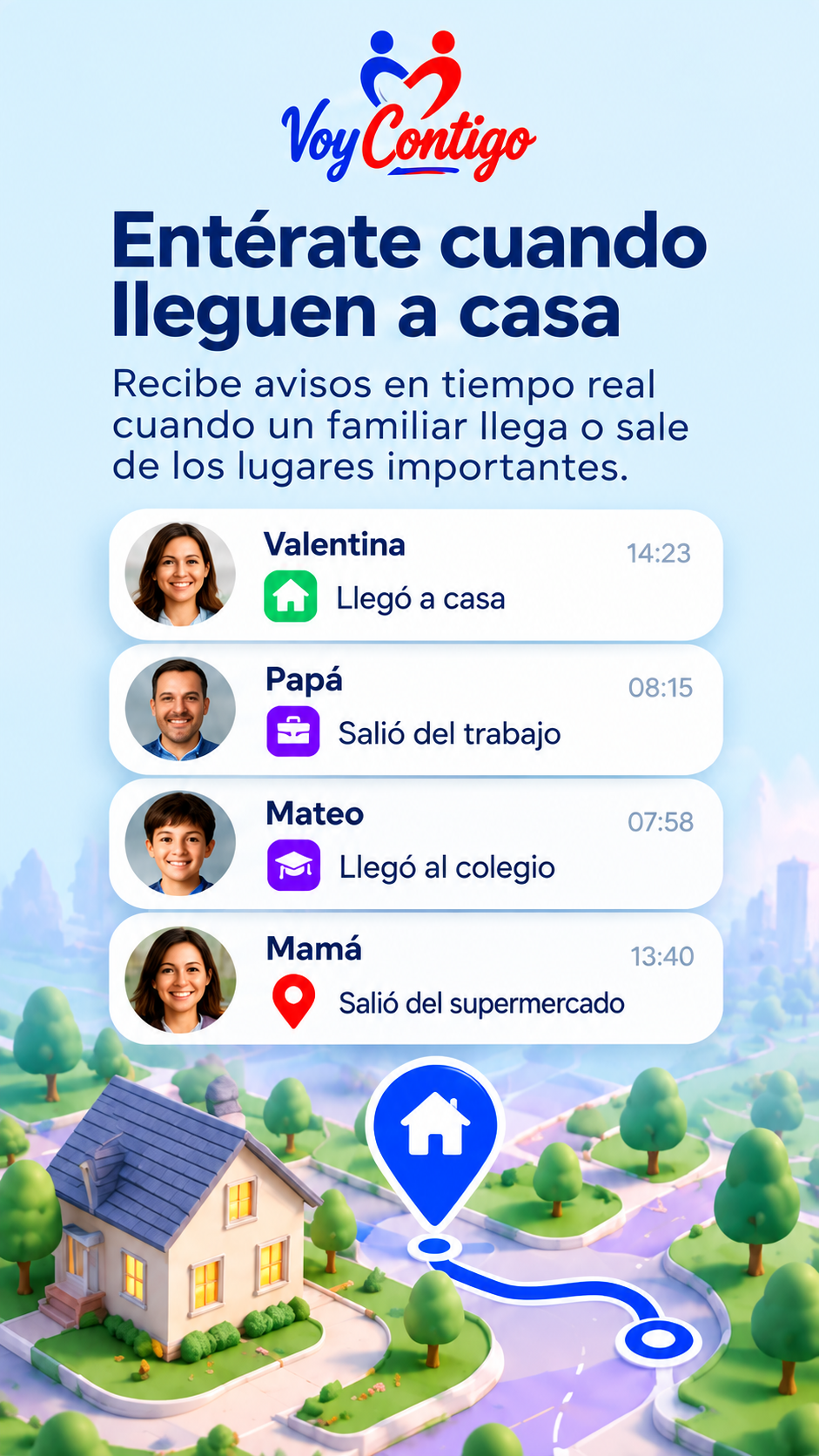 Avisos familiares de Voy Contigo