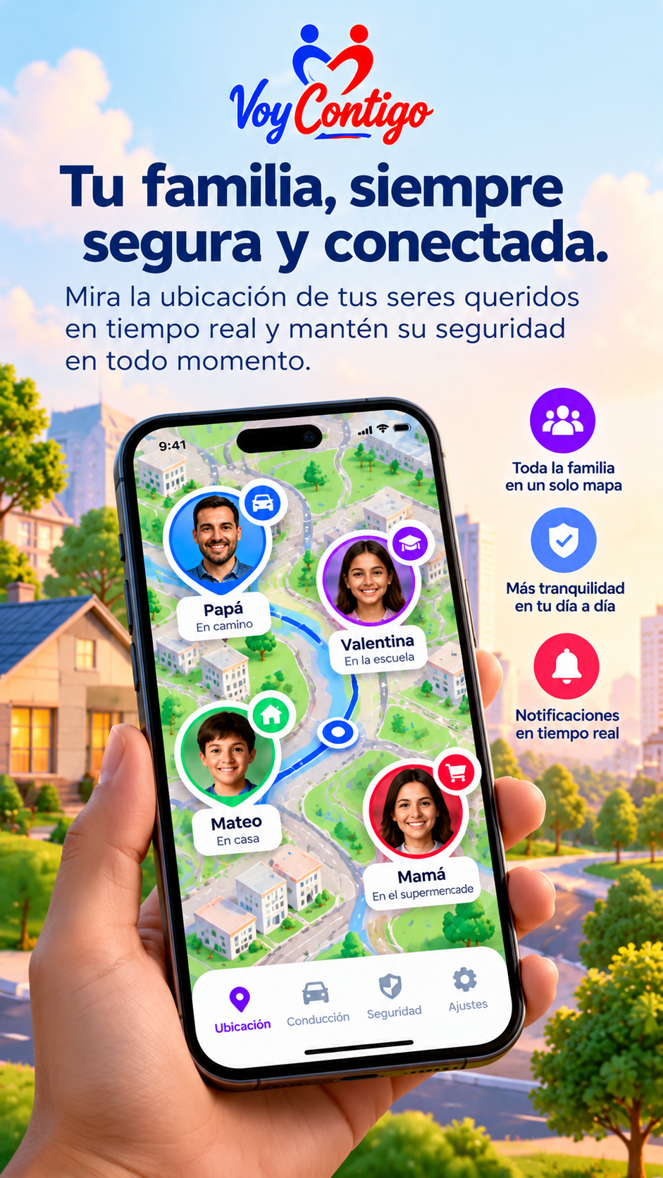 Funciones de localización de Voy Contigo
